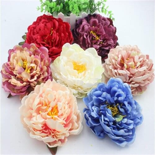 1pcs Silk Peony Head Artificial Flowers Simulation for home wedding car decoration DIY Scrapbooking Bride bouquet Fake Flowers