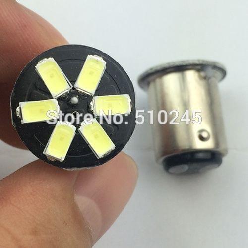 100X wholesles Car led lamp S25 P21/5W BAY15D 6smd 1157 6 LED SMD 5630 5730 BRAKE signal lights free shipping