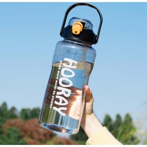 2000ml Water Bottle Food Grade Large Capacity Plastic Transparent Drinking Water Bottle Leakproof Drinkware for Office