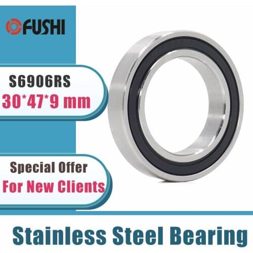 5PCS S6906RS Bearing 30*47*9 mm ABEC-3 440C Stainless Steel S 6906RS Ball Bearings 6906 Stainless Steel Ball Bearing
