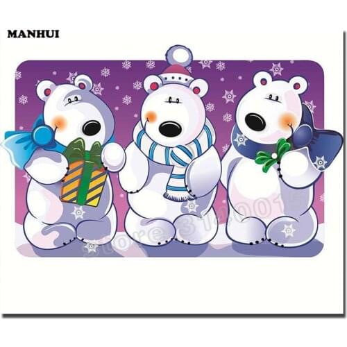 Diamond Cross Stitch Painting Diamond Embroidery Square Diamond Mosaic Picture Home Decoration Three bear picture ABC083