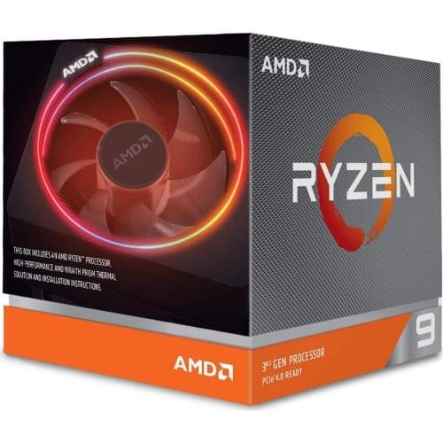 AMD Ryzen 9 3900X 12 core, unlocked of 24-thread desktop Cpu Wraith prism led cooler 6 GHz max boost 70 MB cache