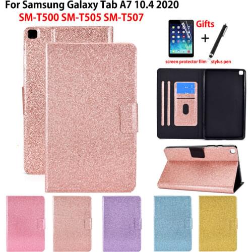 Glitter Case For Samsung Galaxy Tab A7 10.4 2020 Cover T500 T505 SM-T500 SM-T505 SM-T507 Funda Tablet Protective Shell +Gift