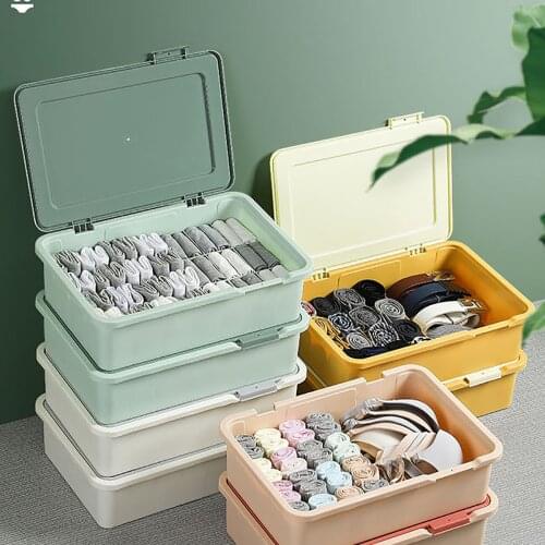 Household Bra Underwear Socks Organizer Storage Box Plastic Storage Organizer with Lid Separation Box