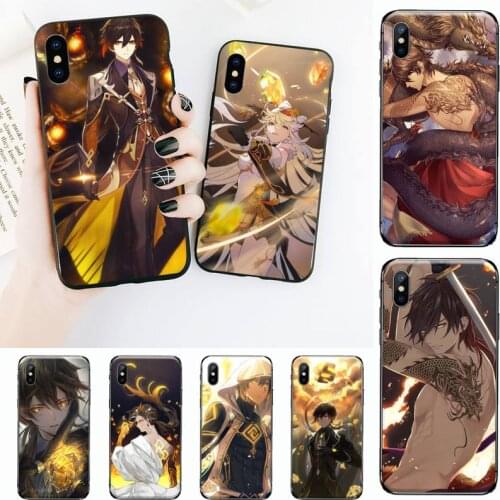 Genshin impact zhongli Phone Case for iPhone 11 12 mini pro XS MAX 8 7 6 6S Plus X 5S SE 2020 XR