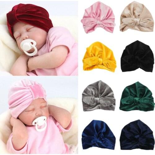 Kids Cotton Hats Baby Kids Girsl Boy Newborn Velvet Cap Infant Turban Winter Warm Hat 9 Colors Hat Accessories Toddler Girl Cap