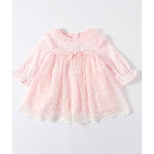 Kids Dresses For Girls Embroidery Lace Tulle Dress Wedding Little Girl Party Birthday Dress Children Autumn Clothing Ball Gown