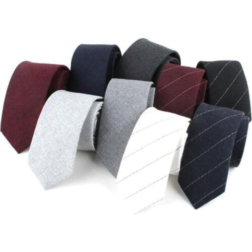 GUSLESON New Arrival Men Soft Tie Solid Stripe Cotton Skinny Ties Black Necktie For Wedding Party Business Formal Gift For Men