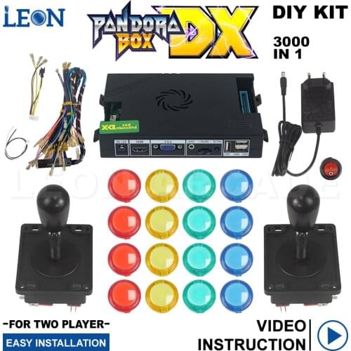Jamma Connector Consola Arcade Pandora DX Spanish Command Arcade Joystick Transparent Sanwa Button No Led Microswitch Arcade