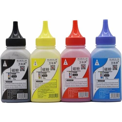4 PCS Compatible Toner Color Powder For HP CE310A CE320A CE410A CF210A CF350A CF380A Color Laser Printer Toner Bottle