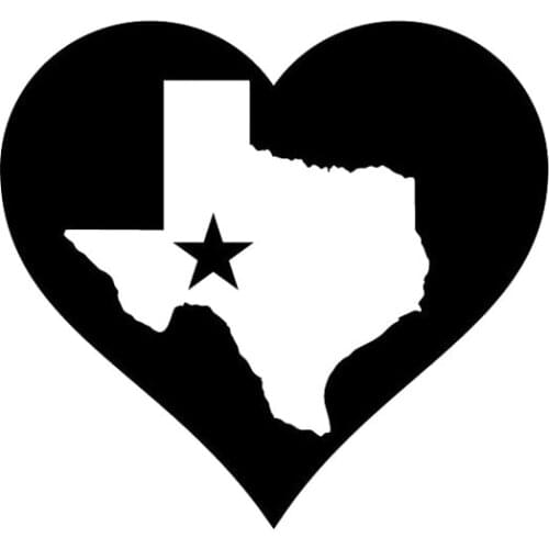 Hot Sell Texas Love Heart Lone Star State Flag Pride KK Vinyl Car Sticker for S Decal Auto Exterior Decoration KK15*14cm