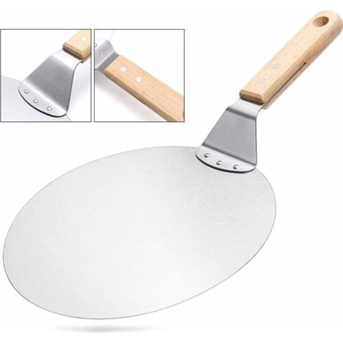 1PC 25.5*43cm Stainless Steel Pizza Peel Shovel Spatula Cake Lifter Paddle Baking Tray Cake Shovels High Quality