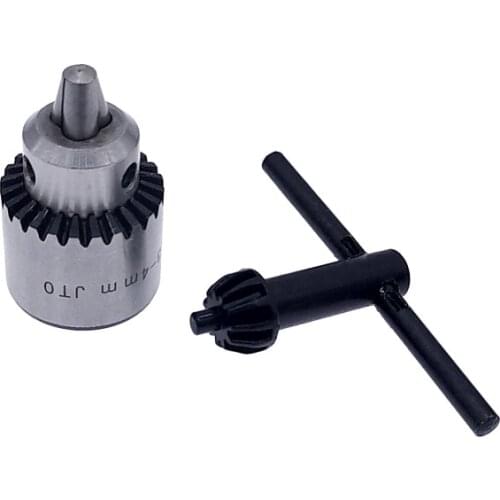 Mini Drill Chuck Micro 0.3-4mm JT0 Taper Mounted Drill Chuck and Chuck Key Lathe Accessories Adapter with Key