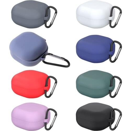 Anti-fingerprint Washable Dust-proof Protective Cover Silicone Case With Carabiner for SAMSUNG Galaxy Buds live Wireless Earphon