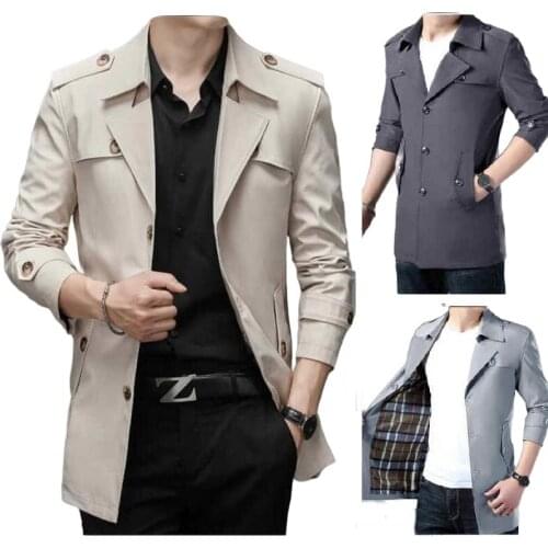 Mens Turn-down Collar Trenchs Single-breasted Jackets Fashion Mens Business Jacket 8 Color Mens Overcoat X-Long Trench