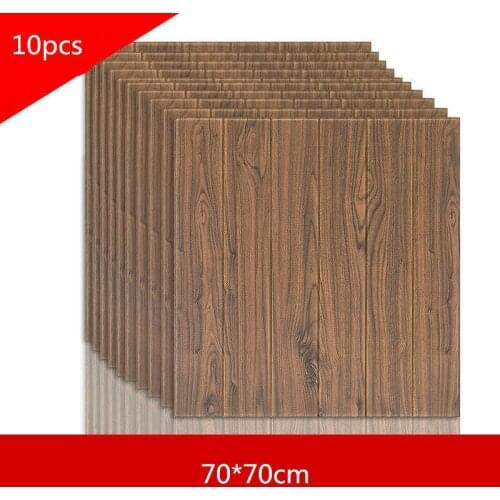 10pcs Wall Stickers 3D Retro Simulated Wood Wall Decor Living Kids Room Bedroom DIY Self Adhesive Wallpapers Wall Covering