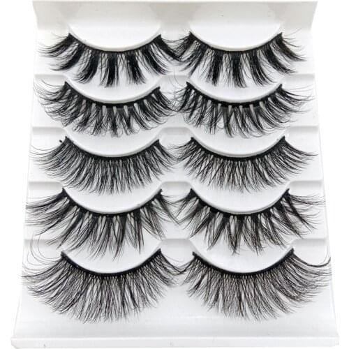 5 pairs 3D Mink Lashes Natural False Eyelashes Hand-made Dramatic Volume Fake Lashes Makeup Eyelash Extension Silk Eyelashes New