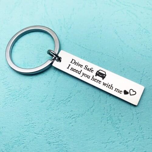 Oeinin Creative Keychain Man Drive Safe I Need You Here With Me Key Chain Bags Letter Color Key Ring Alloy Steel Pendant Jewelry