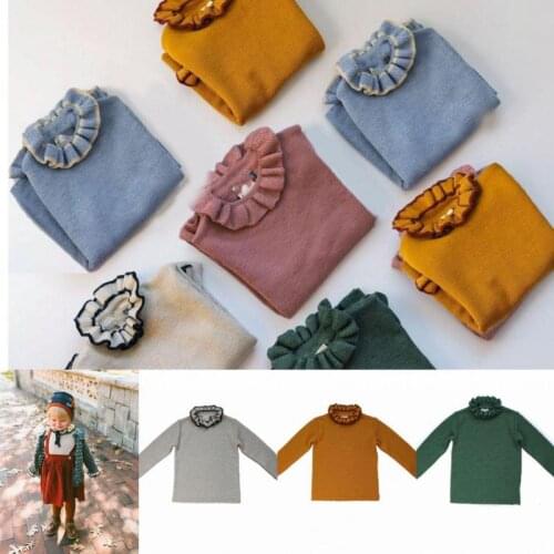 Autumn New Baby Girl Knit Sweater Solid Color Baby Long Sleeve Sweater For Girl Princess Knitted Tops Cotton Baby Clothing 0-24M