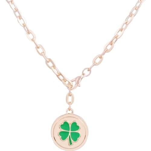 Summer Street Style Necklace Small Leaf Daisy Tulip Four Leaf Clover Charm Necklaces for Women Valentines Day Gift Jewelry
