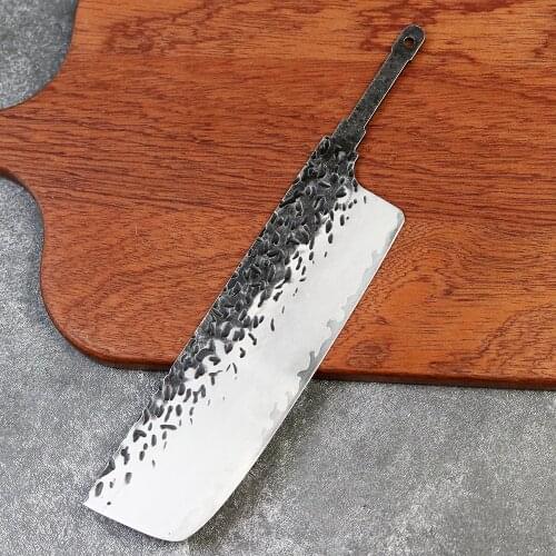 Batch DIY hand-forged professional kitchen knife 9Cr18MOV steel core three-layer steel Japanese-style 7-inch meat cleaver blank