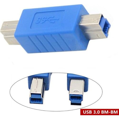 1pcs Hot Sale USB 3.0 Type B male to Type B Male Plug Connector Adapter USB 3.0 Converter Adaptor BM to BM
