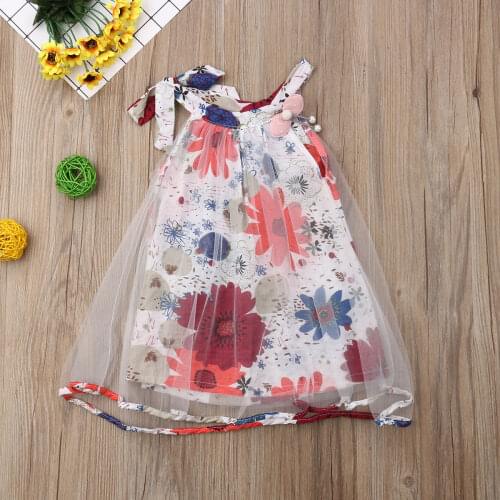Pudcoco Baby Girl Dress 6M-3Y Cute Newborn Baby Girls Summer Tutu Dress Princess Party Pageant Floral Dress