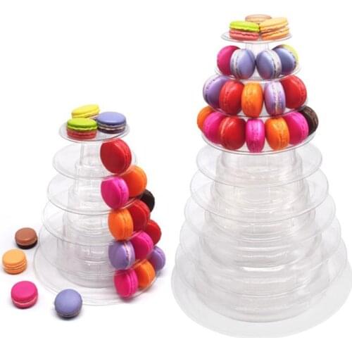 6/10 Layer Macaron Display Stand Igh Quality PVC Multifunction Cake Tower Tray Rack For Wedding Birthday Cake Decorating Tools