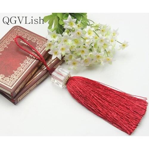 QGVLish 20Pcs Crystal Ball Curtian Cord Small Tassel Fringe Curtain Accessories DIY Sofa Valance Decor Key Tassel For Sewing