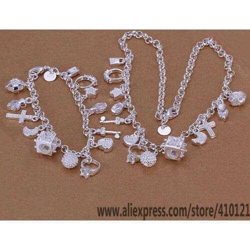 S074 Hot Sale Silver Color Fine Jewelry Sets,Wholesale Fashion Jewelry Elegant Charms Fashion Set Pendants /daxalsea Hpfaqgma