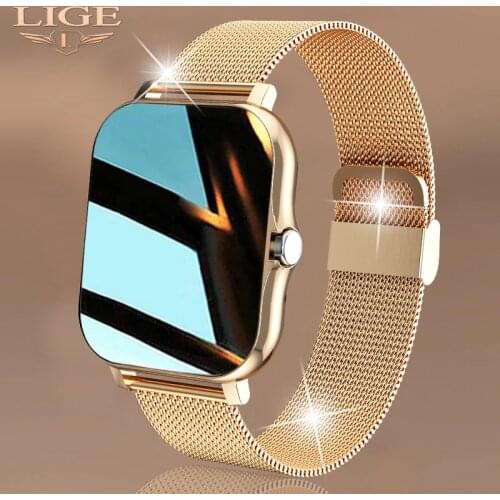 LIGE 2021 New Women Smart watch 1.69" Color Screen Full touch Fitness Tracker Bluetooth Call Smart Clock Ladies Smartwatch Men