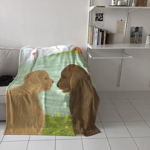 Special Throw Blanket For Bed Puppy Cartoon Love Balloon Nap Traveling Soft Flannel Blanket Childrens Bedroom Bedspreadc