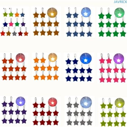 10Pcs Child Safety Reflectors Keyrings Stylish Reflective Stars Gear Backpacks Strollers Jackets Safe Reflector Keychain