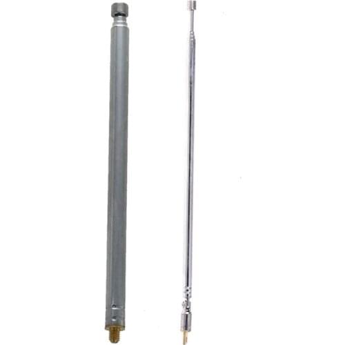2 Pcs FM Radio TV Telescopic Whip Antenna Aerial Silver Tone 13.6inch 345mm 5 Sections & 62cm 4 Sections