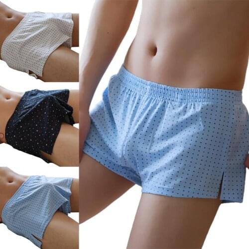 Soutong Print Wide Waistband Men Underpants Comfy Elastic Waist Loose Boxer Underwear Homewear