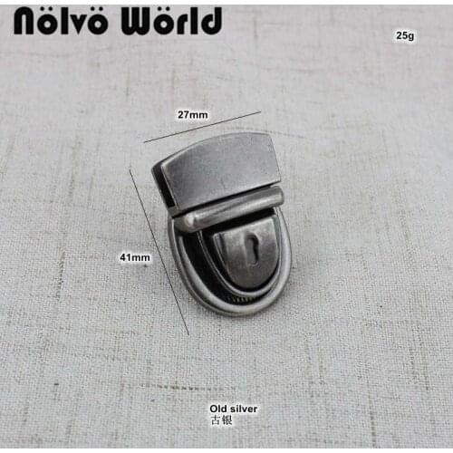 10-30pcs old silver 41*27mm catch lock latch clasp lock closure,Repair ladies handbag and purse locks
