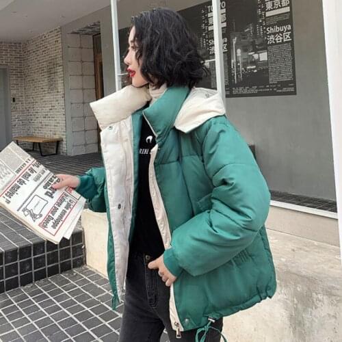 New Style fashion Stand Collar Warm Autumn Winter Jacket Women cotton padded short coats Ladies Slim Pure Color casaco feminino