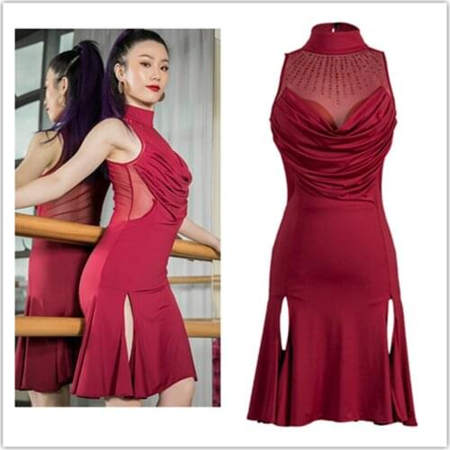 Women Latin Dance Dress Black Sexy Latin Skirts Salsa Dress Latin / Cha Cha / Rumba / Samba Adult Performance Dance Clothing