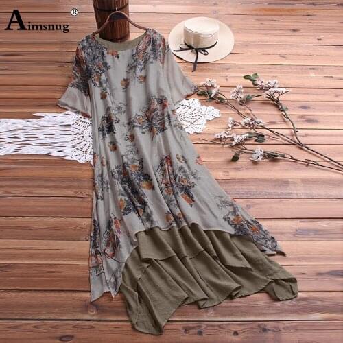 Plus size 4xl 5xl Women Sundress Maxi Dress Retro Floral Print Pacthwork Long Dress Casual Party Vestido Femme Vintage Dresses