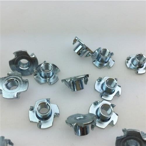 10pcs Car Repair Accessories Four Claw Nut Screw Plum Nails M6 * 8 White Zinc Car General Purpose Accessories