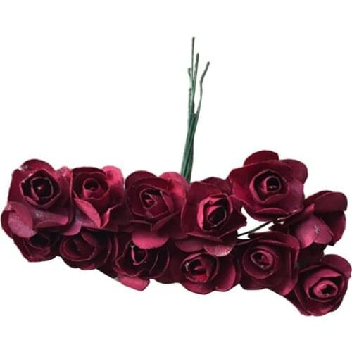 12Pcs Artificial Rose Flower Home Birthday Wedding Festive Party DIY Decoration