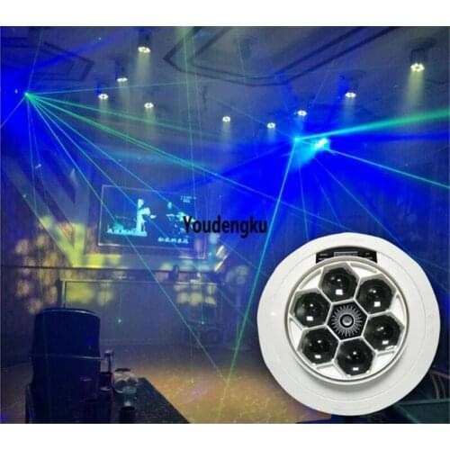 2 pieces new 6 lens eyes dmx dj music green lazer club light rgbw LED 6pcs Bee Eyes Beam + Laser Light