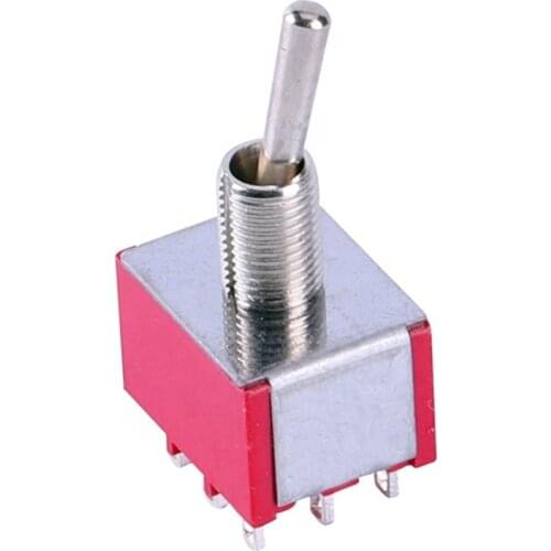 5Pcs 3PDT ON/OFF/ON 3 Position 9 Pins Mini Toggle Switch 6A 125VAC/2A 250VAC Car Boat Low Price Red MTS-303