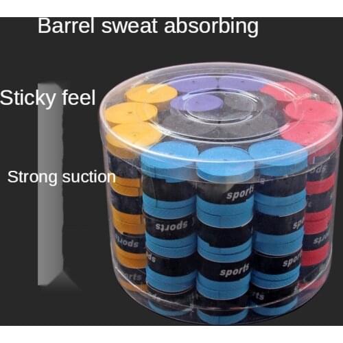 60pcs / Set Anti-skid Head Tangled Tennis Racket Accessories Shock Absorber Sweat-absorbent Belt Anti-skid Grip Tennis Badminton