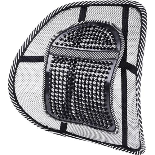 Car summer cool and breathable leather nail lumbar massage lumbar cushion backrest office seat cushion car interior supplies