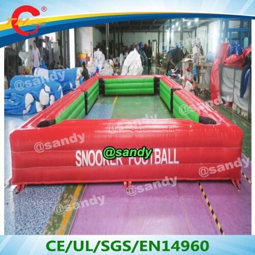 Free air ship to door,kids Inflatable pool table snooker football soccer field,inflatable billiard foot snookball sport game