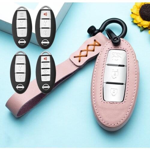 Car Key Case Cover Leather for Infiniti EX FX G25 FX35 EX35 for Nissan Tidda Livida X-Trail T31 T32 Qashqai Teana March Juke
