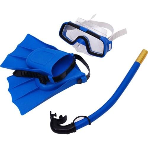 Childrens Diving Suit Swimming Goggles Respiratory Tube Flippers Adjustable Mirror Belt Snorkeling Equipment For Kids