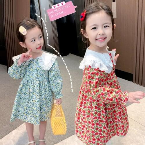 Girl Dress Kids Baby Gown 2021 Cool Spring Autumn Toddler Outwear Party Wedding Princess Tutu Dresses Cotton Children Clothing
