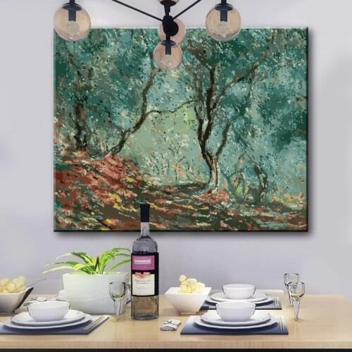 Claude Monet DIY oil pianting by numbers draw a famous painting Olive Grove numbered diy painting Classical Landscape painting